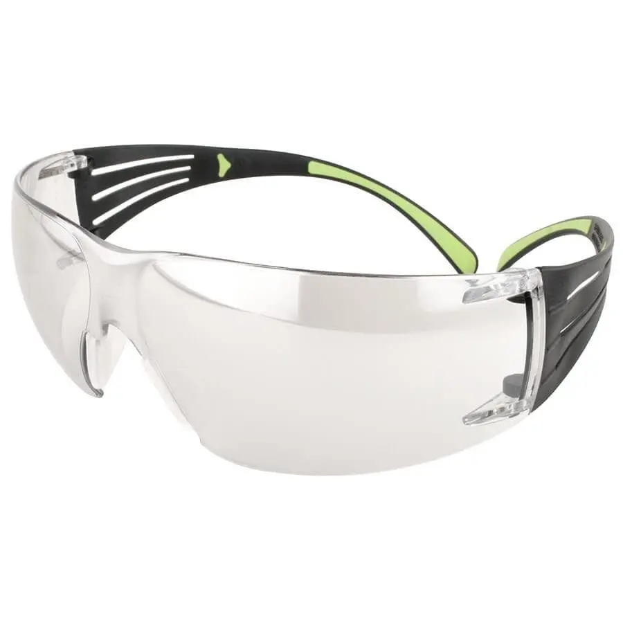 3M SecureFit Safety Glasses Black/Lime with Clear Anti-Fog Lens