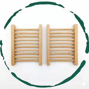 2-Pack Bamboo Soap Bar Dish. Eco-Friendly