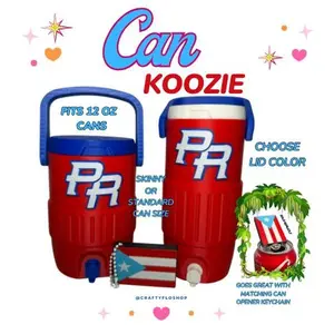 Puerto Rico 12oz Can Holder with Handle – 3D Printed – PR Tumbler Style Can Holder Energy drink Holder