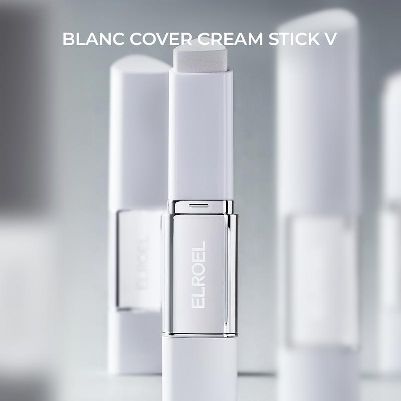 [OFFICIAL ELROEL PARTNER] Blanc Cover Cream Stick V (0.45oz) | Color-Changing Foundation with Collagen Capsules & Ultra-Fine Bristles for Seamless Coverage