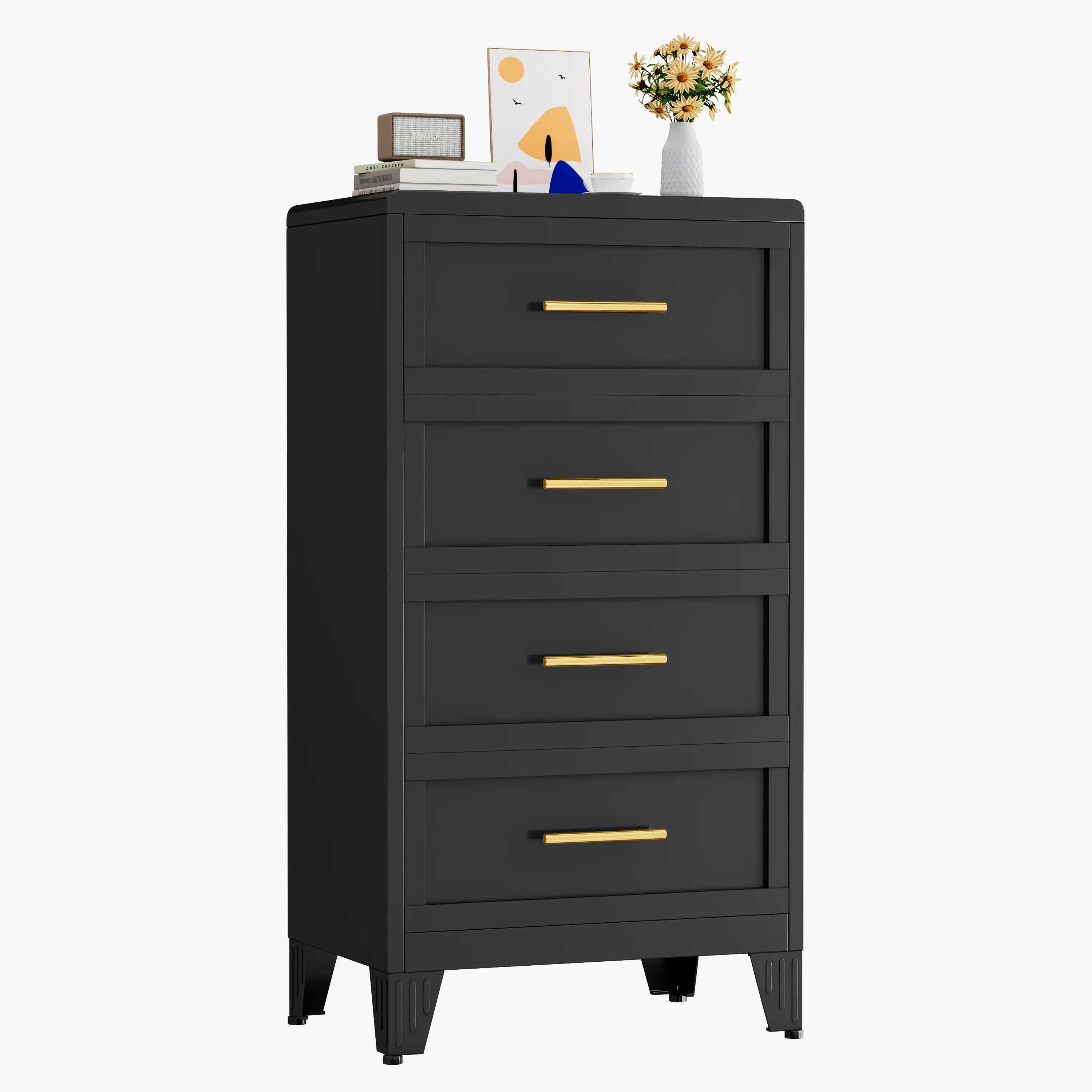 4 Drawers Black