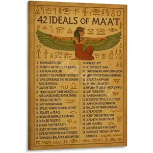 Ancient Egypt Poster 42 Laws of Maat Poster Historical Figures Canvas Art Wall Decorations for Living Rooms And Bedrooms Frame-style 16x24inch(40x60cm)