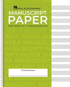 Standard Wirebound Manuscript Paper Green Cover 12 Staves Per Page Music Notation Guide for Composers Students and Musicians Hal Leonard Spiral-Bound -- Hal Leonard Corp - Spiral