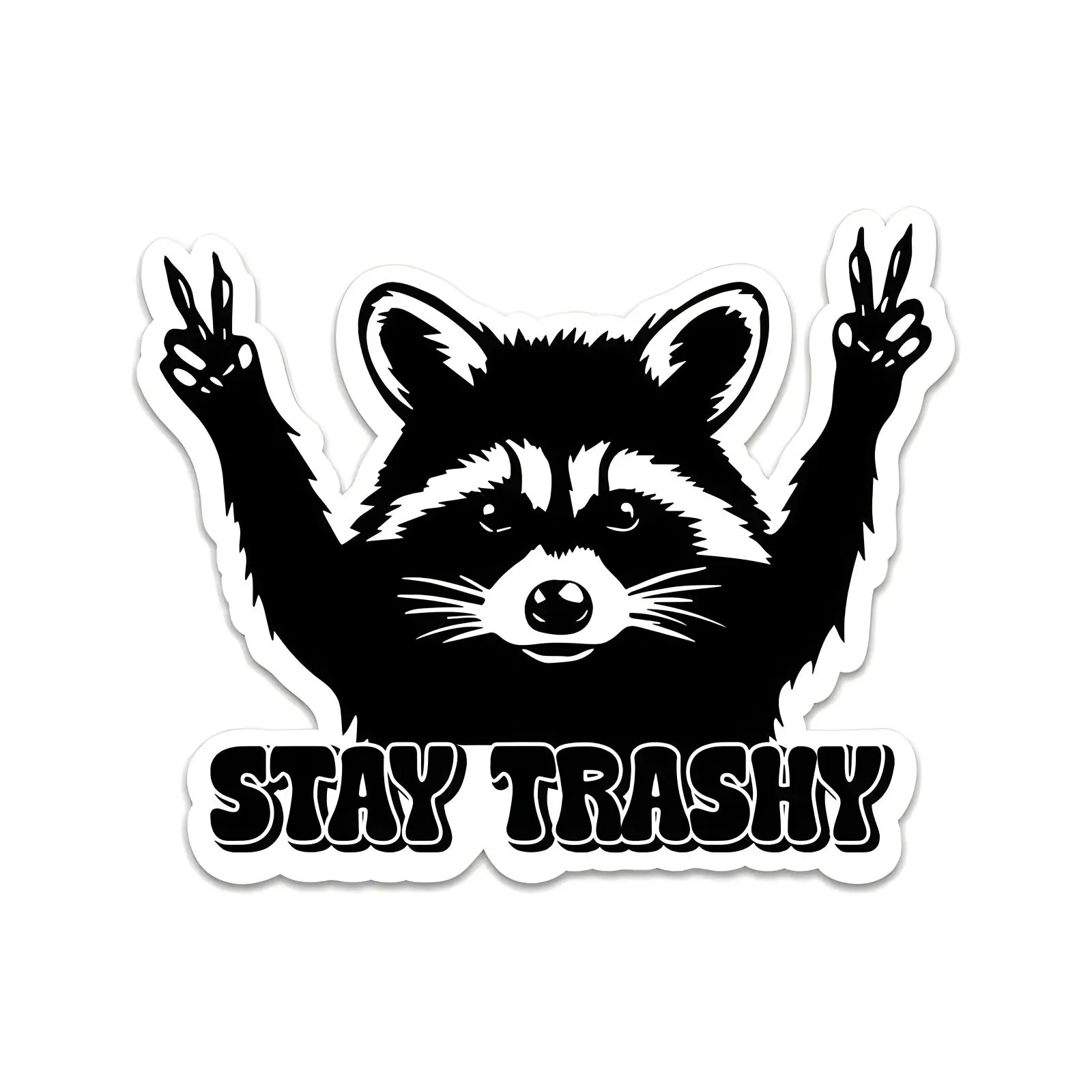 Cartoon Raccoon Pattern Car Sticker, Waterproof Self Adhesive Decor Paper, Decor Sticker for Car Gadgets, Laptop, Phone Case, Motorcycle