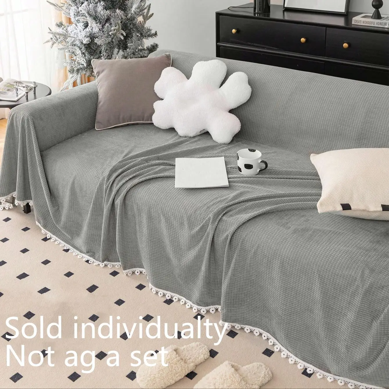Non-slip Sofa Towel Cover for Room Decor, Soft Sofa Couch Cover, Fashion Throw Blanket, Christmas Decor Household Living Room Bedroom Supplies, Comfy