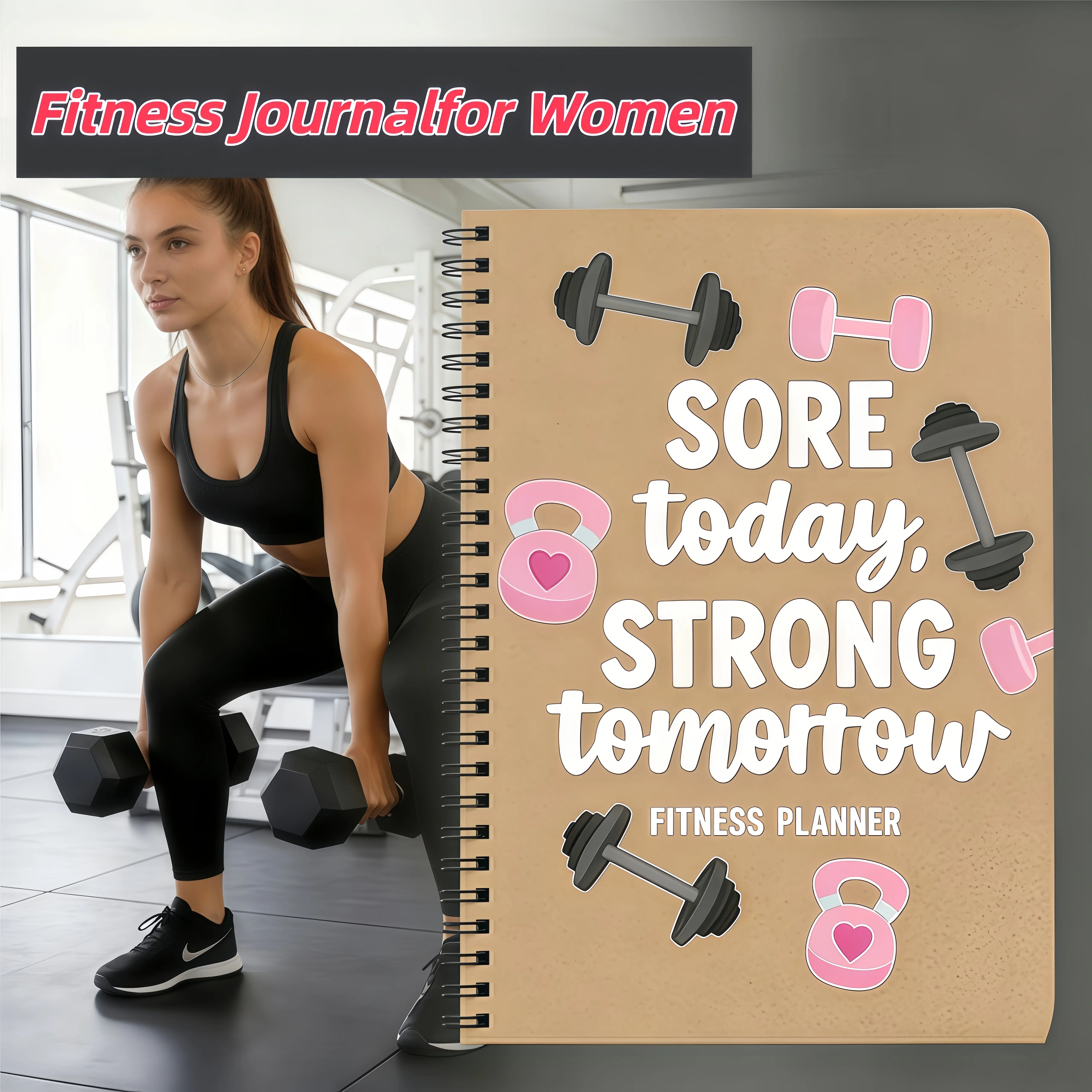 Undated Fitness Planner & Workout Log Book - Office Stationery Notebook, Weight Loss Tracker, Measurement Tracker, Progress Photo Space, Weight Lifting Log for Gym & Home Training, Ideal Gift, Challenge, Track Workouts