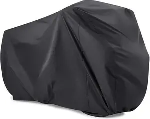 Black 210D Lawn Mower Cover - Heavy Duty Waterproof Lawn Tractor Protector (L 183x137x117cm) | UV Resistant, Tear-Proof, Outdoor Storage for Riding Mowers, Garden Tractors