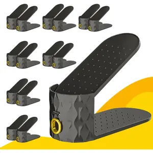 15 Pack Shoe Slots Organizer, Adjustable Shoe Stacker for Closet Storage, Double Layer Space Saver, Durable and Stackable Shoe Holder for Sneakers Heels and Flat