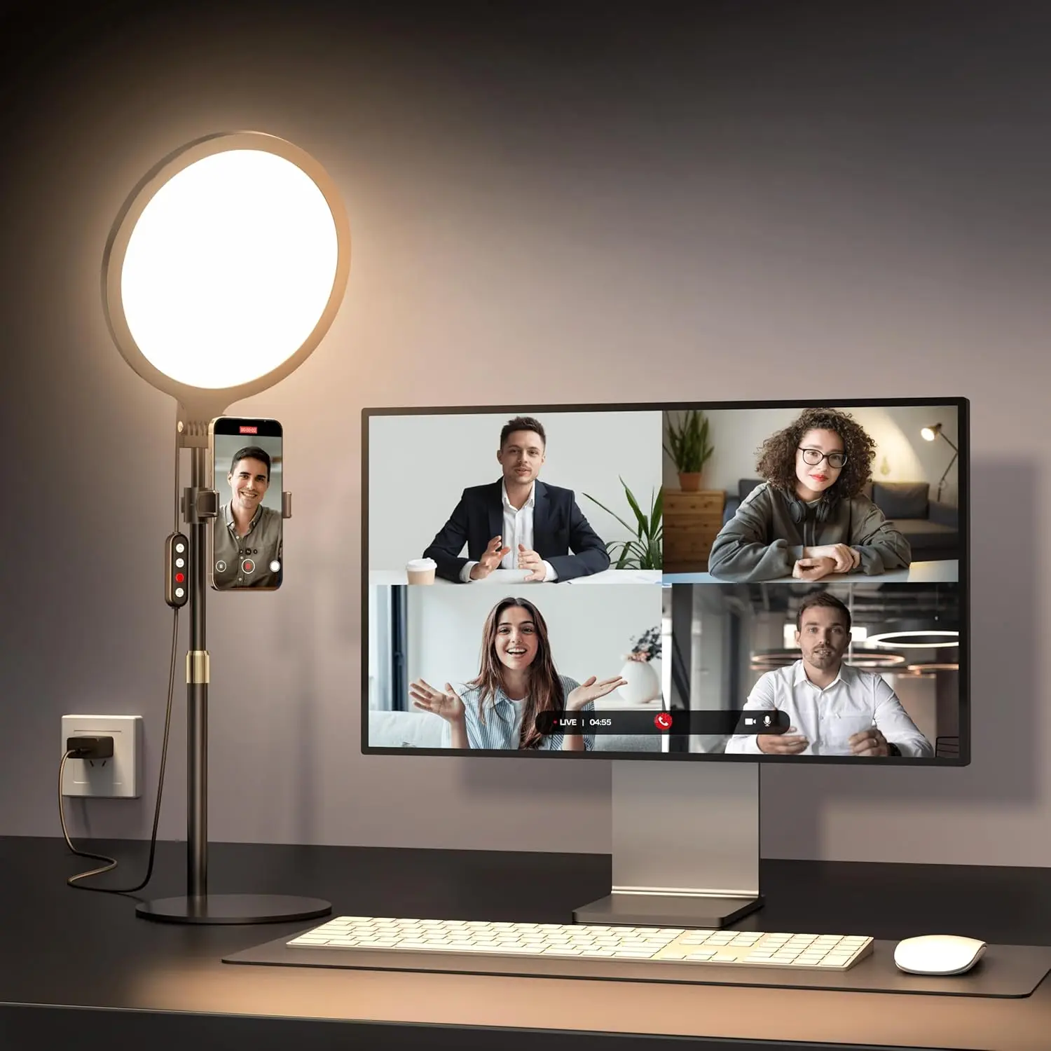 【BackToSchool】Weilisi 10.5in LED Desk Ring Light Kit, Portable Selfie Light & LED Panel for Content Creators, Zoom Video Conference, Home Office Webcam Boost, Professional Streaming,back to school,back to school haul