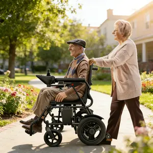 All-Terrain Foldable Power Chair, Dual Motor for Outdoor & Indoor - 15-Mile Range, 220LBS Capacity Ready-to-Use Electric Wheelchair