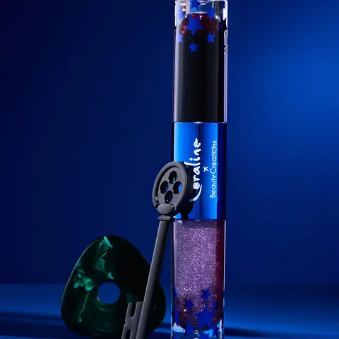 Beauty Creations x Coraline "Stay Forever - Bratty/Dizzy Dreamer" Peel-Off Lip Stain & Lip Gloss Duo, Hydrating, Scented, Glittery, Hyaluronic Acid-Infused, Oil-Based