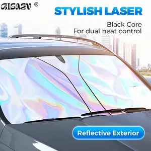 Foldable Laser Car Sunshade, UV Reflective Windshield Cover, Heat Insulation Sun Shield for Front Window, Cool Steering Wheel sun  shade  for  car Portable Foldable Windshield Sunshade windshield  sun  shade