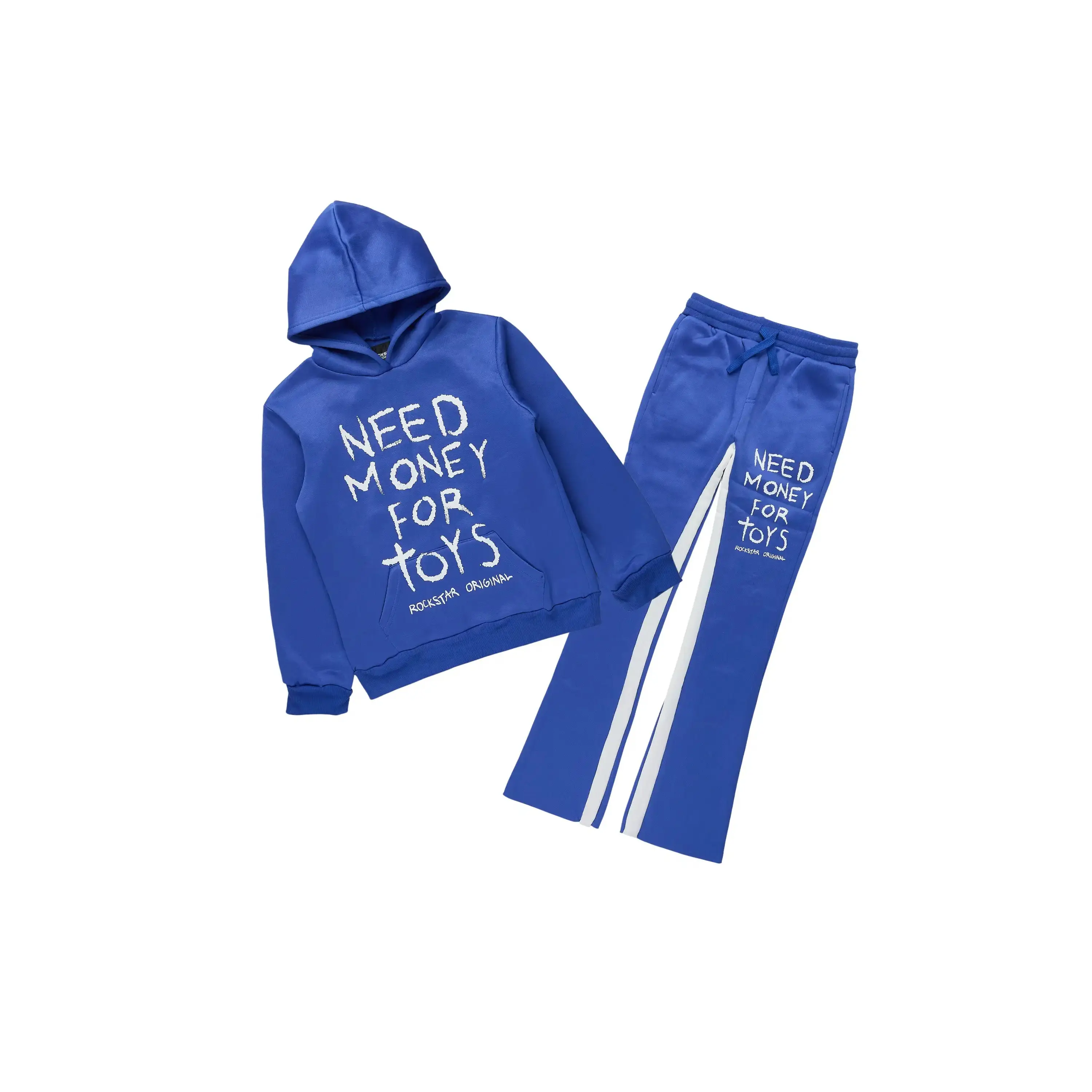 Boys M4 Toys Royal/White Hoodie Stacked Track Set