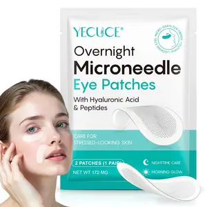 Yecuce Micro Needle Eye Patches 2p, Hyaluronic Acid & Peptides, Non-Slip Overnight Mask, Vegan Formula, Suitable for All Skin Types