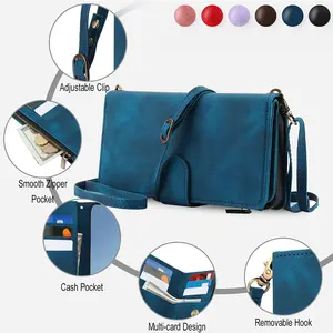 Crossbody Flip PU Faux Leather Case For Samsung For Galaxy A16 A55 A25 A35 A15 A54 A34 A24 A14 A73 A53 A13 A72 A52 4G 5G, Wallet Card Slot RFID Blocking Stand Wrist Strap Phone Cover Purse