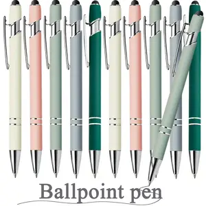 10/ 5- Pack Retractable Metal Stylus Pens - Medium Tip for Smooth Writing & Anti- Slip Grip, Universal Touchscreen Compatibility, Office & School Supplies, Ideal for Journaling, Stationery Gift Set
