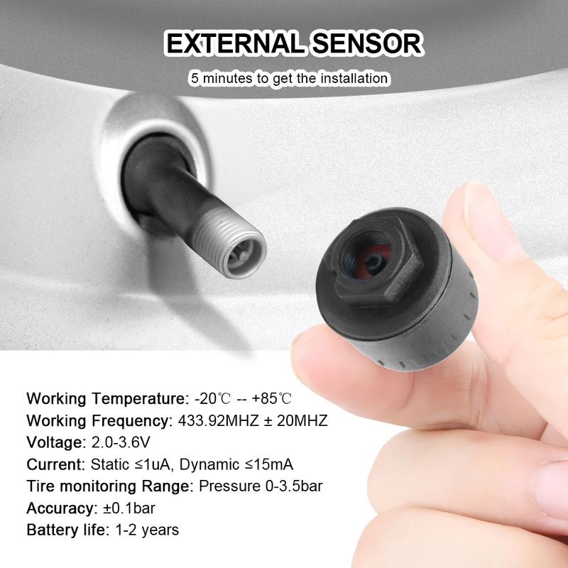 Car Security Essential - Smart TPMS Solar Charging Auto Alarm Digital Display