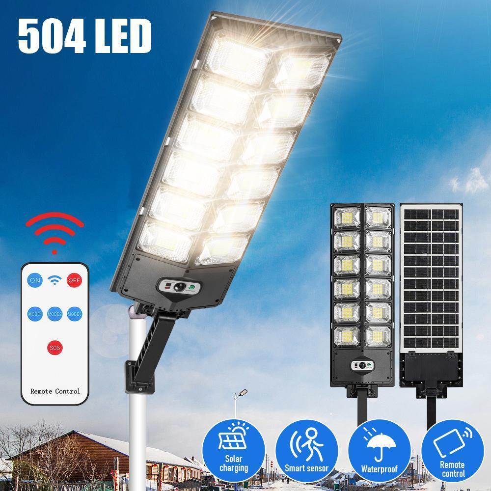 Solar Street Lights - Outdoor Waterproof, Dusk to Dawn, Commercial Flood Light with Motion Sensor and Remote Control