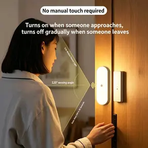 "Buy One Get One Free - Smart Warm LED Night Light withMotion Sensor, Automatic On/Off, Soft Ambient Glow forBedroom, Hallway, Closet, Bathroom, Staircase, and Kids Room- Wireless, Energy-Efficient, Compact and Easy to Install