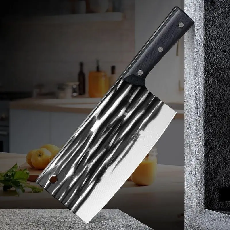 Stainless Steel Thick-Blade Bone Cutter Knife, Ergonomic Handle Heavy-Duty Cutting Tool for Family Kitchens, Kitchen Knives