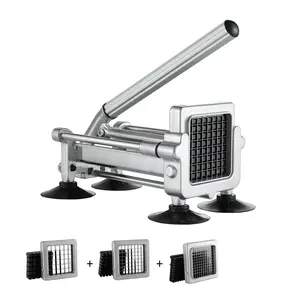 【Summervibes】VEVOR French Fry Cutter,  Potato Slicer with 1/2" 3/8" 1/4" Stainless Steel Blades, Manual Potato Cutter Chopper with Suction Cups, Great for Potato, French Fries, Cucumber, Vegetables, Carrot