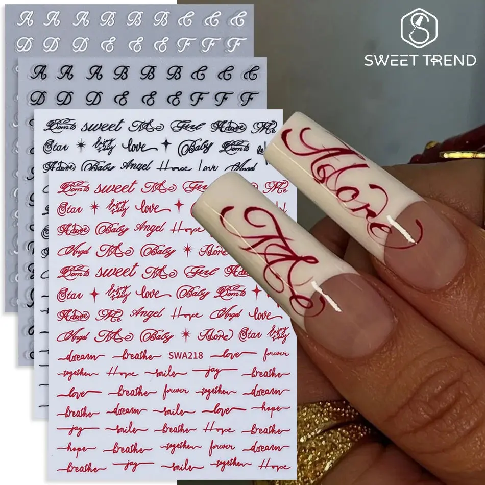 Gothic Letter Nail Stickers
