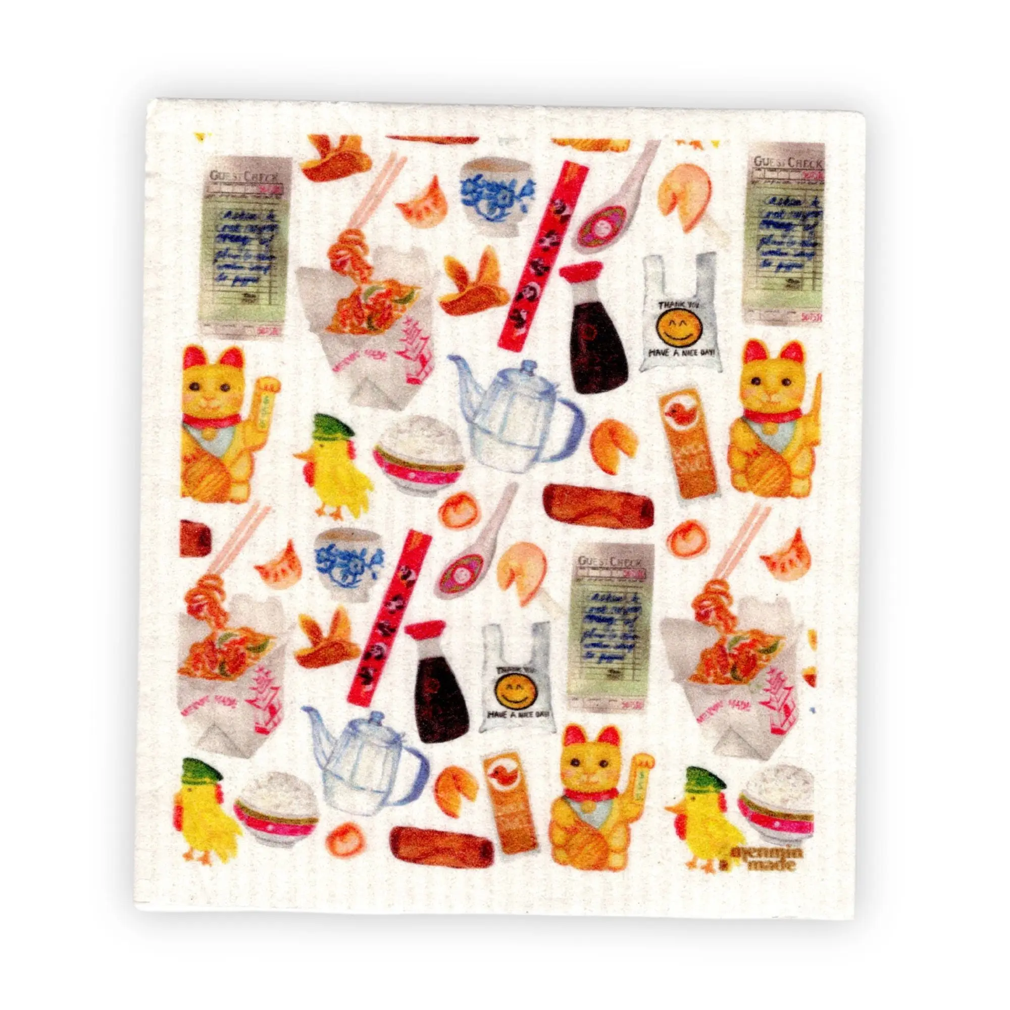 Chinese Takeout Restaurant Swedish Dishcloth