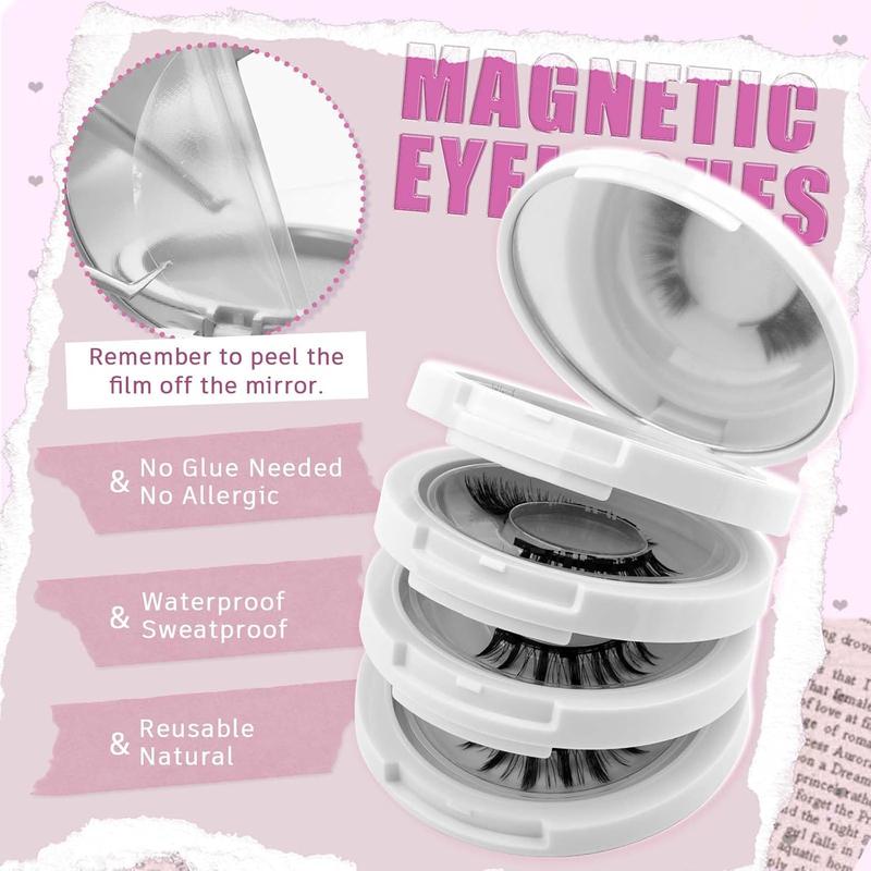 （Please confirm the product specifications）Reusable Magnetic Eyelashes - No Glue Needed, Natural Look with Applicator & Mirror all-day comfort
