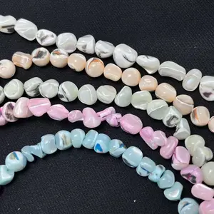 8 mm Natural Shell Beads 52 pcs Multicolored Irregular Shapes for DIY Jewelry Making Necklaces Bracelets Earrings Hair Accessories Graduation Gift