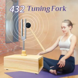 432 Hz Tuning Fork with Resonance Box for Sound Healing Meditation & Hearing Tests Aluminum Alloy & Wood Construction Ideal for Yoga Therapy SPA Aromatherapy