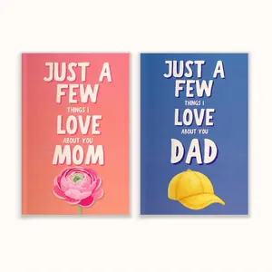 Just a Few Things I Love About You Mom + Dad Personalized Meaningful Gifts for Parents Mothers Day Gift Ideas or Fathers Day Gifts