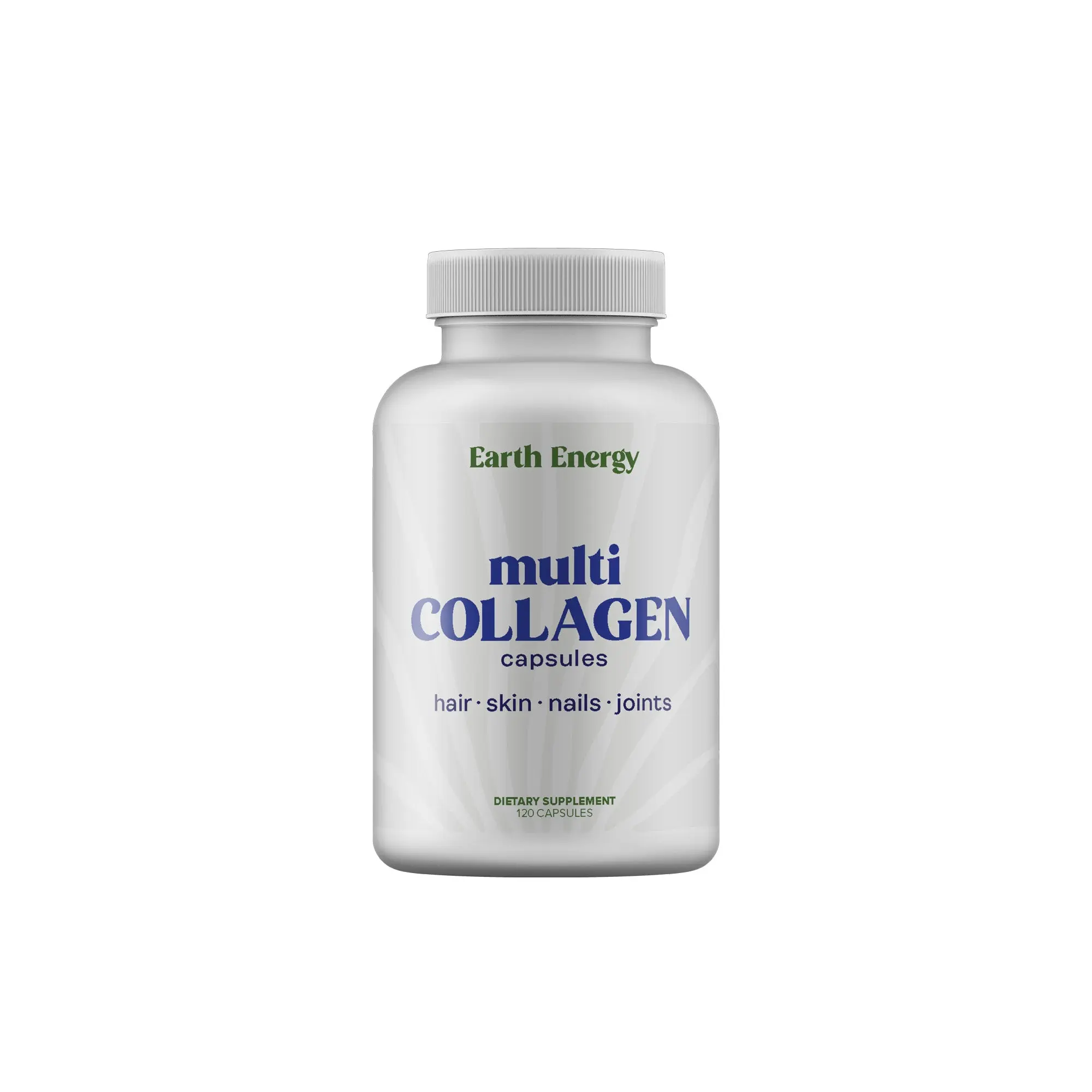 Earth Energy Multi Collagen Capsules - Essential Collagen Types for Radiant Skin Resilient Joints Stronger Hair & Nails 60 Count Natural Dietary Supplement