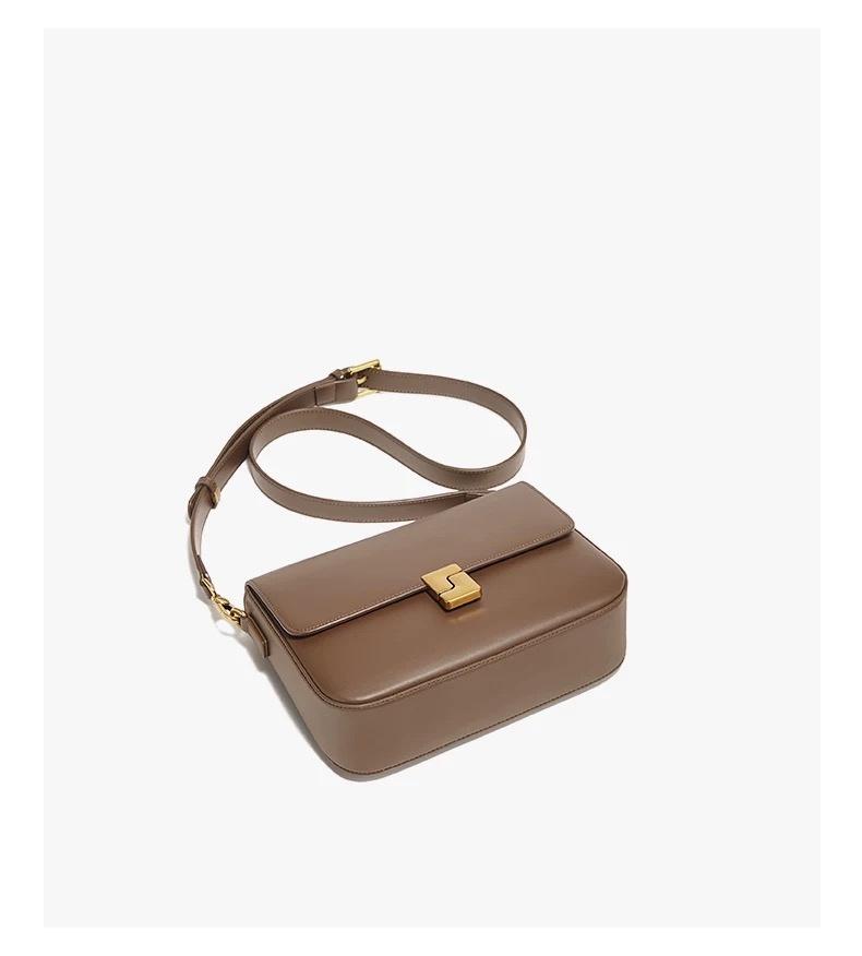 Genuine Leather Tofu Square Bag 2026 New Arrival, Women's Vintage Underarm Bag, Commute Handbag, Luxury Minimalist Shoulder & Crossbody Bag