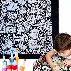 DIY Coloring Blanket with Markers, Color Your Own Blankets, Customizable Diys Colorings Blanket Kits, You Can Color Fuzzy Velvet, Creative Diys Colorings Blankets for Adults