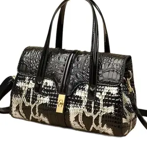 A99-Crocodile Snake Pattern Leather Satchel Bag - Luxury Daily Shoulder Crossbody Bag