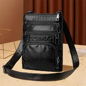 Multi-pocket casual shoulder bag, women's vintage flap bag, fashionable leather handbag, women's leather crossbody mobile phone bag, fashionable versatile bag