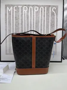 Pre-owned Celine Triomphe Canvas Small Drawstring Bucket Bag – Year 2020 – With Dust Bag