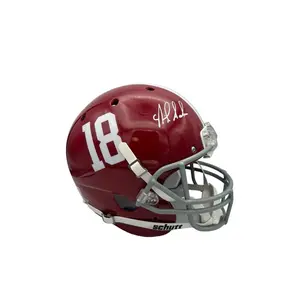Nick Saban Autographed Alabama Schutt Full Size Crimson Replica Helmet  - Beckett QR Code
