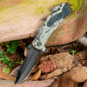 Folding camping knife with G10 handle, stainless steel blade, outdoor pocket knife, metal sheet material, suitable as a gift