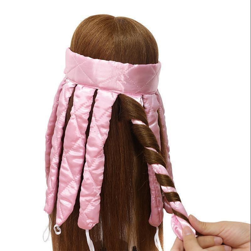 Heatless Curling Rod Headband for Long Hair, Soft Satin No Heat Hair Roller with 8 Detachable Claw Straps & Adjustable Headband Overnight Curlers to Create Natural Waves and Curls for Women and Girls Hair Styling Tool