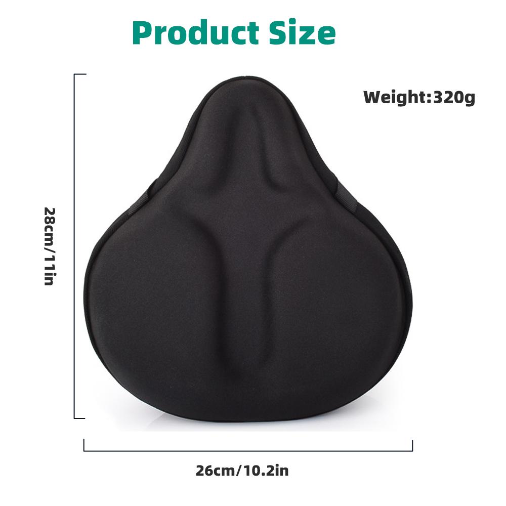 KEPEAK Silicone Bicycle Seat Cushion Cover, Thickened Widened Soft Comfortable, for Road and Mountain Bikes, Men's Women's Sports Cycling Accessory KEPEAK Silicone Bicycle Seat Cushion Cover, Thickened Widened Soft Comfortable, for Road and Mountain Bikes, Men's Women's Sports Cycling Accessory