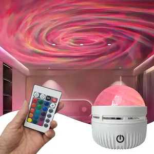 USB-powered LED water ripple and aurora borealis projector. With touch and remote control and multiple color modes, this immersive water ripple light creates a ripple effect, perfect for playrooms, bedrooms, and living rooms.Ideal holiday or birthday gift