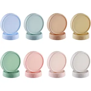 16PCS Colored Plastic Mason Jar Lids with Silicone Rings (8 Wide Mouth & 8 Regular Mouth) for Ball, Kerr and More, Food Grade & Leak-Proof, 86Mm & 70Mm Canning Tops No Brand