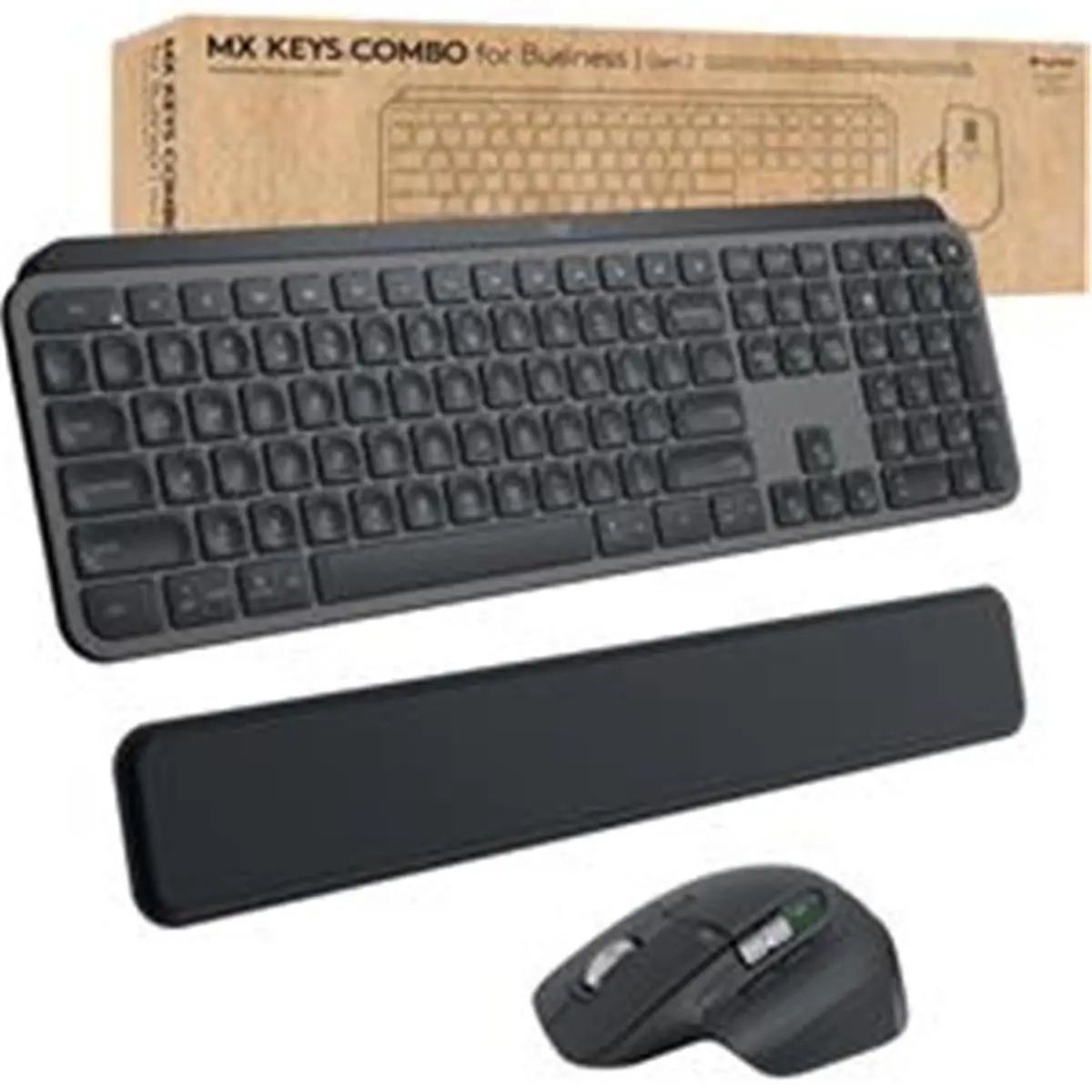 Logitech Core 920-010923 MX Keys Combo for Business Gen 2 B2B (Brown Box) - Auto Backlit Keyboard with Metal Plate, USB Interface, Magspeed Wheel, 8000dpi Precision Tracking, Logi Bolt Secure Connects, Pre-Paired Devices, Easy Deployment & Management