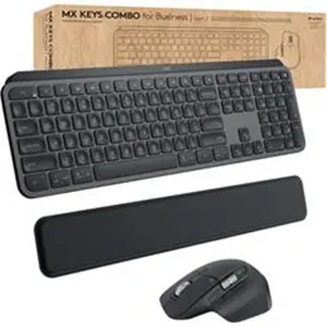 Logitech Core 920-010923 MX Keys Combo for Business Gen 2 B2B (Brown Box) - Auto Backlit Keyboard, Magspeed Wheel, Precision Tracking, Pre-Paired to Both Devices, Easy Deployment and Management