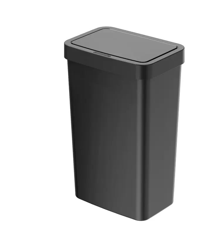 Black 13.2 Gal Plastic Motion Sensor Kitchen Trash Can, Ideal for Home Kitchen Use