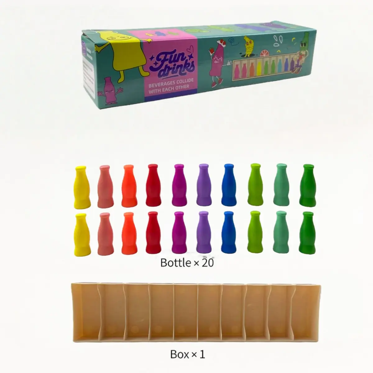 Bottle Color Match Game, Fun Family Board Game for Kids 3+ Years Old, Interactive Play, Ideal for 2-4 Players, Great for Travel & Parties, Party Game Set, Tabletop Games