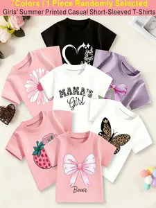 7Colors Available, Send One Random, Send One piece, Cartoon, Geometric Fashion Print, Spring and summer, casual wear, cute designs, trendy fashion, comfortable materials, durable, T-shirts, youthful, apparel