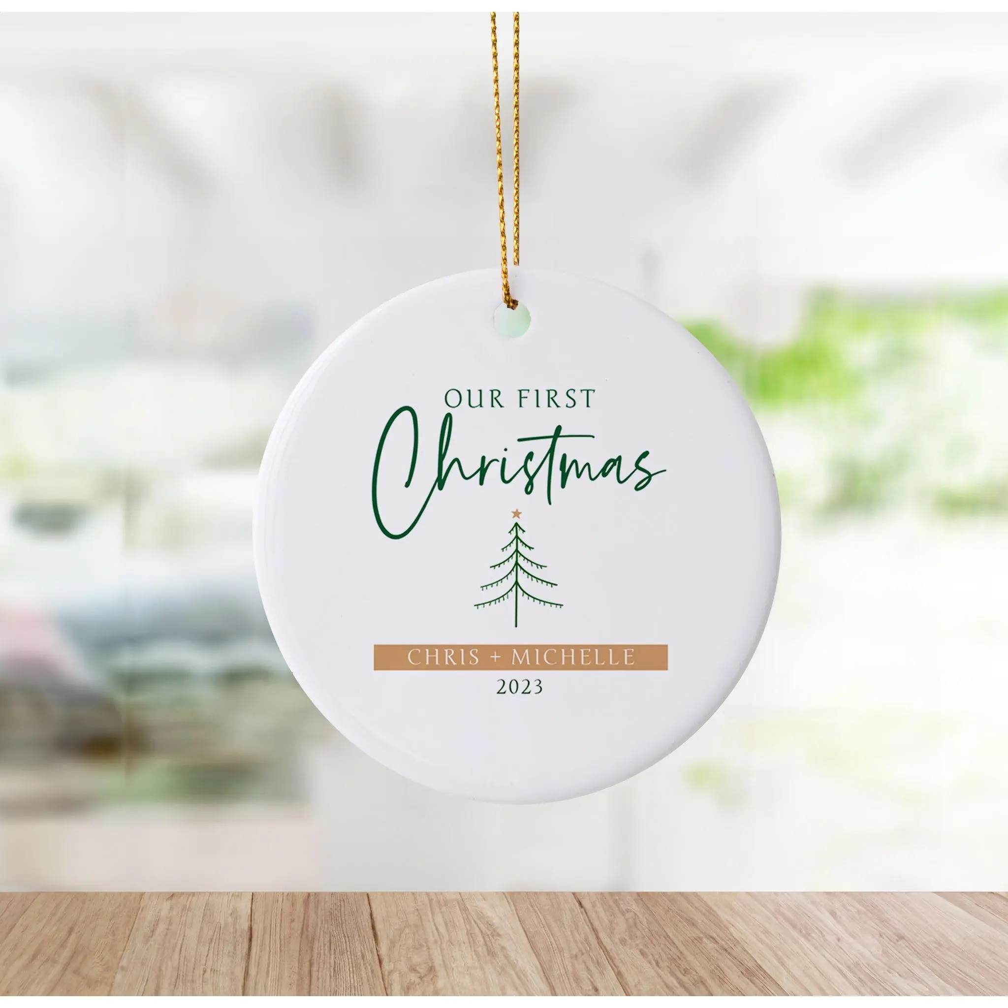 Our First Christmas Together Personalized Couples Ornament