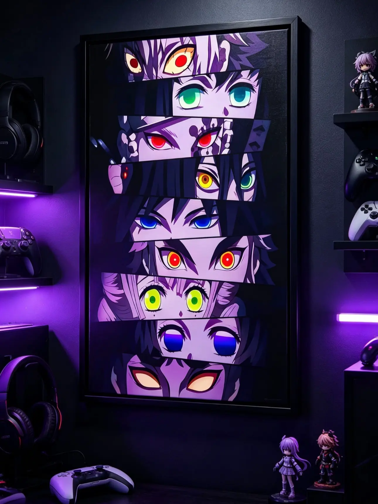 Demon Slayer The Eyes Of The Hashira Anime Canvas Poster - HD Kimetsu No Yaiba Wall Art, Japanese Decor for Bedroom Dorm Gaming Office, Unframed Print, Otaku Gift